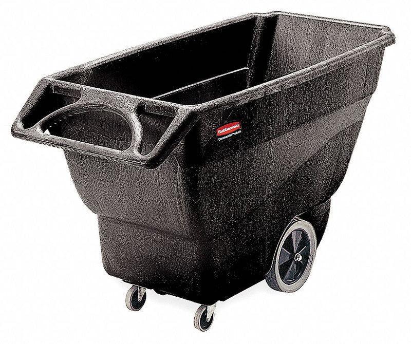 Rubbermaid Black, Low-Maintenance Plastic Tilt Truck, 13.5 cu ft, 450 lb Load Capacity - FG9T1300BLA