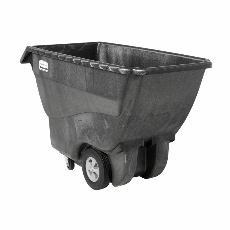Rubbermaid Black, Low-Maintenance Plastic Tilt Truck, 20.2 cu ft, 1,000 lb Load Capacity - FG101300BLA
