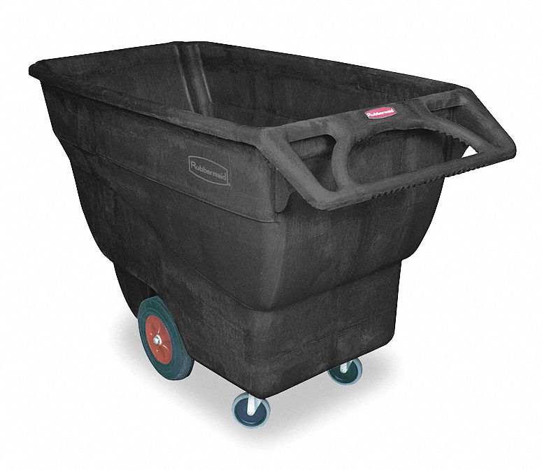Rubbermaid Black, Low-Maintenance Plastic Tilt Truck, 20.2 cu ft, 1,000 lb Load Capacity - FG101300BLA
