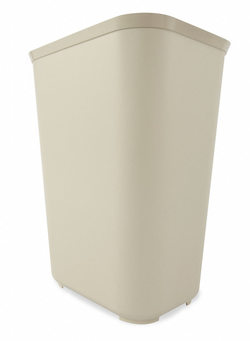 Rubbermaid 10 gal Rectangular Fire-Resistant Wastebasket, Plastic, Beige - FG254400BEIG