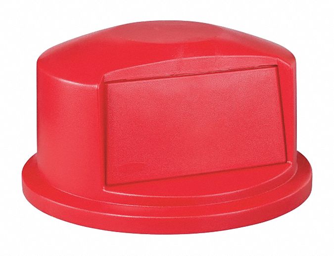 Rubbermaid BRUTE Series, Trash Can Top, Round, Dome with Push Door, 32 gal, Red - FG263788RED