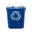 Rubbermaid 3-1/4 gal Rectangular Recycling Wastebasket, Plastic, Blue - FG295573BLUE