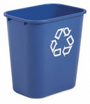 Rubbermaid 7 gal Rectangular Recycling Wastebasket, Plastic, Blue - FG295673BLUE