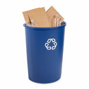 Rubbermaid 21 gal Half-Round Recycling Can, Plastic, Blue - FG352073BLUE