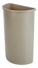 Rubbermaid 21 gal Half-Round Trash Can, Plastic, Beige - FG352000BEIG