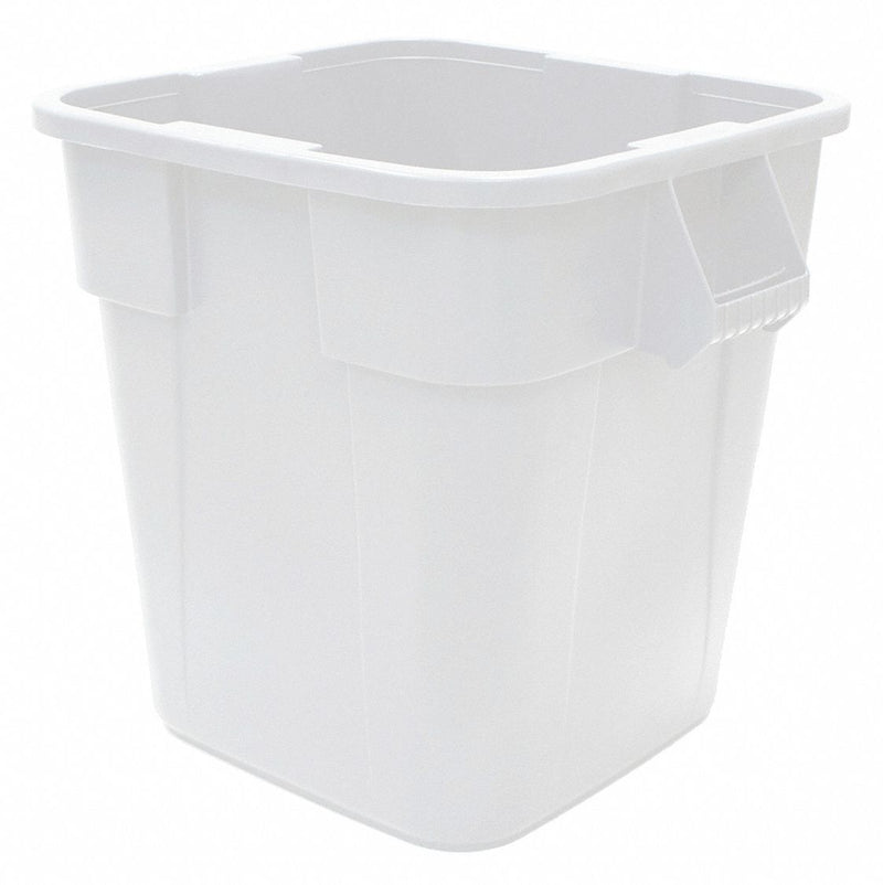 Rubbermaid 40 gal Square Trash Can, Plastic, White - FG353600WHT