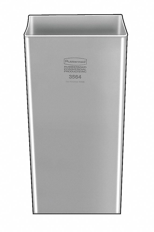 Rubbermaid 24 1/2 gal Square Rigid Liner, Plastic, Gray - FG356600GRAY