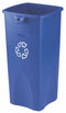 Rubbermaid 23 gal Square Recycling Can, Plastic, Blue - FG356973BLUE