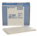 AbilityOne Trash Bag, 37 gal., LLDPE, Flat Pack, Clear, PK 100 - 8105-00-579-8451