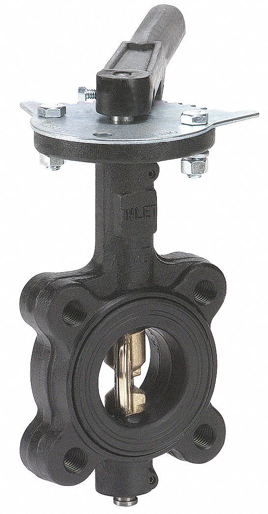 Milwaukee Valve Lug-Style Butterfly Valve, Ductile Iron, 200 psi, 2 1/2 in Pipe Size - ML-233E 2 1/2