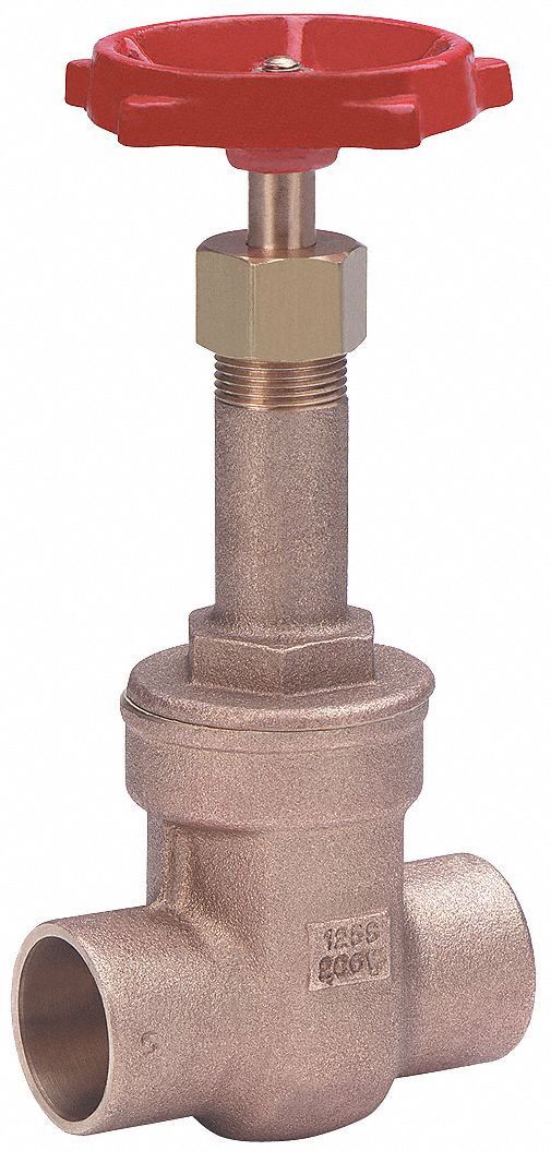 Milwaukee Valve Class 125 Solder Gate Valve, Inlet to Outlet Length: 2-1/2