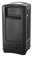 Rubbermaid 35 gal Rectangular Ashtray/Trash Can, Plastic, Black - FG9P9100BLA