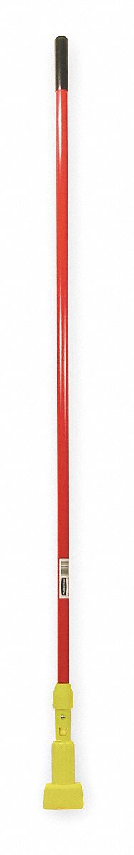 Rubbermaid Wet Mop Handle, Clamp Mop Connection Type, Red, Fiberglass, 60" Handle Length - FGH24600RD00