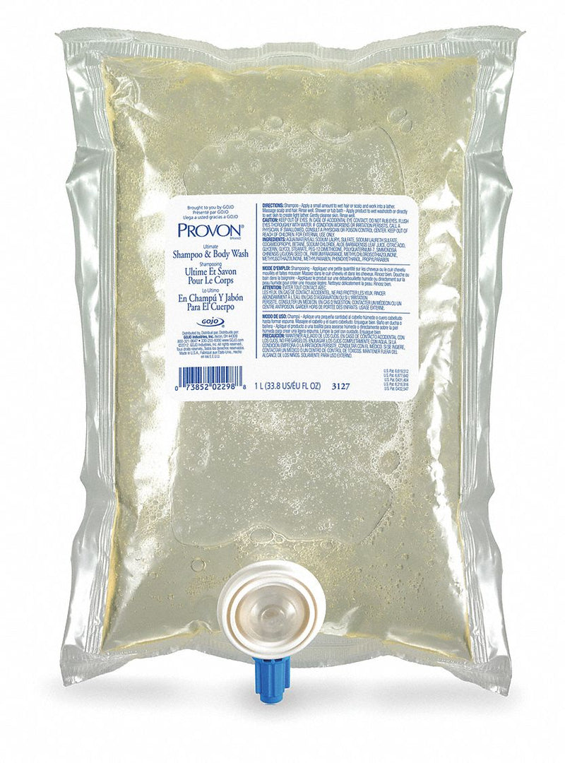 Provon Liquid, Shampoo and Body Wash, Herbal, 1,000 mL, Cartridge, PK 8 - 3127-08