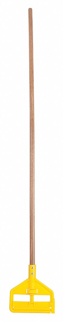 Rubbermaid Wet Mop Handle, Side Gate Mop Connection Type, Natural, Wood, 52-3/8" Handle Length - FGH116000000
