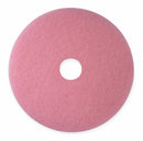 3M 17 in Non-Woven Polyester Fiber Round Burnishing Pad, 1500 to 3000 rpm, Pink, 5 PK - 3600