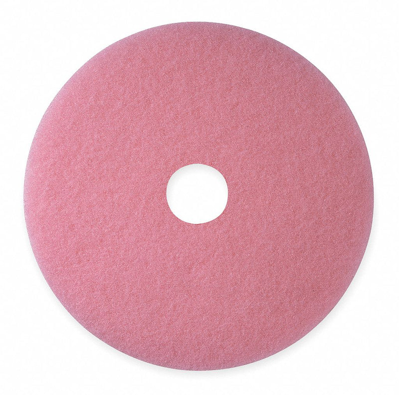 3M 19 in Non-Woven Polyester Fiber Round Burnishing Pad, 1500 to 3000 rpm, Pink, 5 PK - 3600