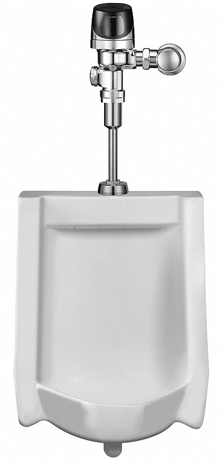 Sloan Vitreous China, White, Washout Urinal & Automatic Flush Valve, Wall, Top - WEUS1002.1401