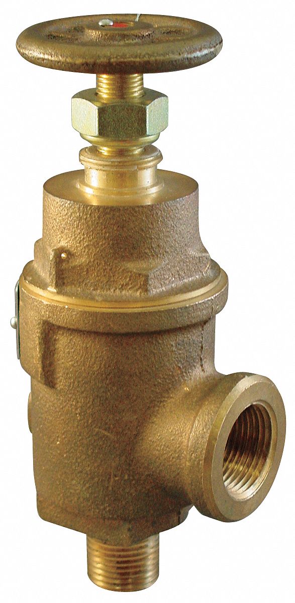 Kunkle Bronze Adjustable Relief Valve, FNPT Inlet Type, MNPT Outlet Type - 0019-E12-MG0225