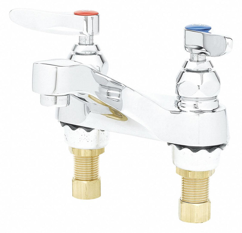 T&S Brass Chrome, Low Arc, Bathroom Sink Faucet, Manual Faucet Activation, 2.2 gpm - B-0871