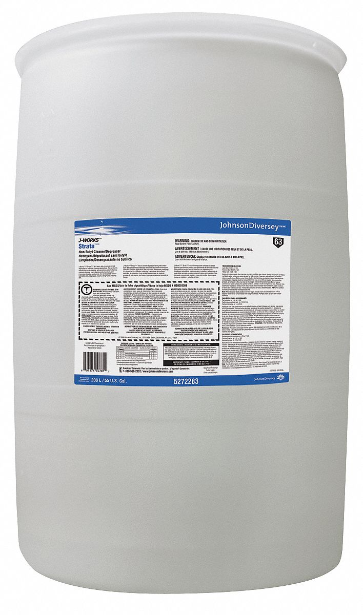 Diversey Cleaner/Degreaser, 55 gal Cleaner Container Size, Drum Cleaner Container Type - 95272283