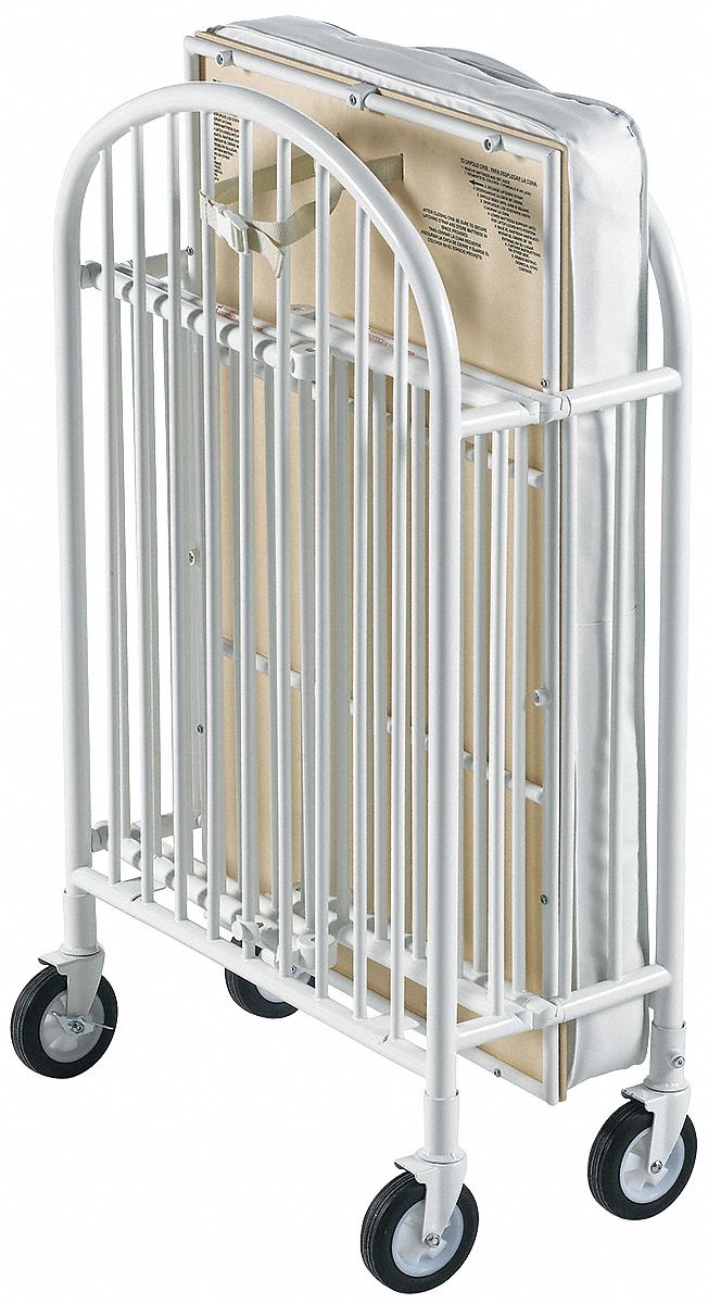 Foundations 55"L x 31"W x 43"H Full Size Folding Crib, White Steel - 1311097