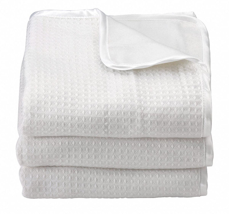Foundations 40" x 32" Acrylic Baby Blanket, White - CB-TL-WH-06