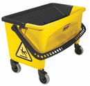 Rubbermaid Yellow and Black Polypropylene Mop Bucket and Wringer, 7 gal. - FGQ90088YEL