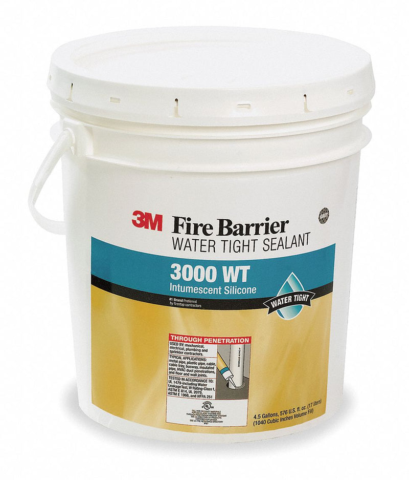 3M Firestop Sealant, 4.5 gal Pail, Up to 4 hr Fire Rating, Gray - 3000WT-4.5GAL