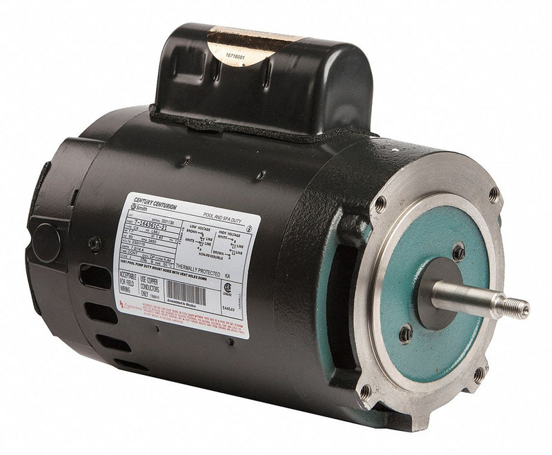 Century 3/4 HP Pool and Spa Pump Motor, Permanent Split Capacitor, 115/230V, 56J Frame - 164360C