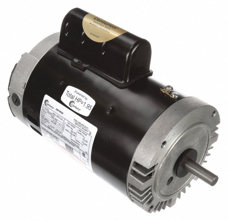Century 1-1/2 HP Pool and Spa Pump Motor, Permanent Split Capacitor, 115/230V, 56C Frame - B123