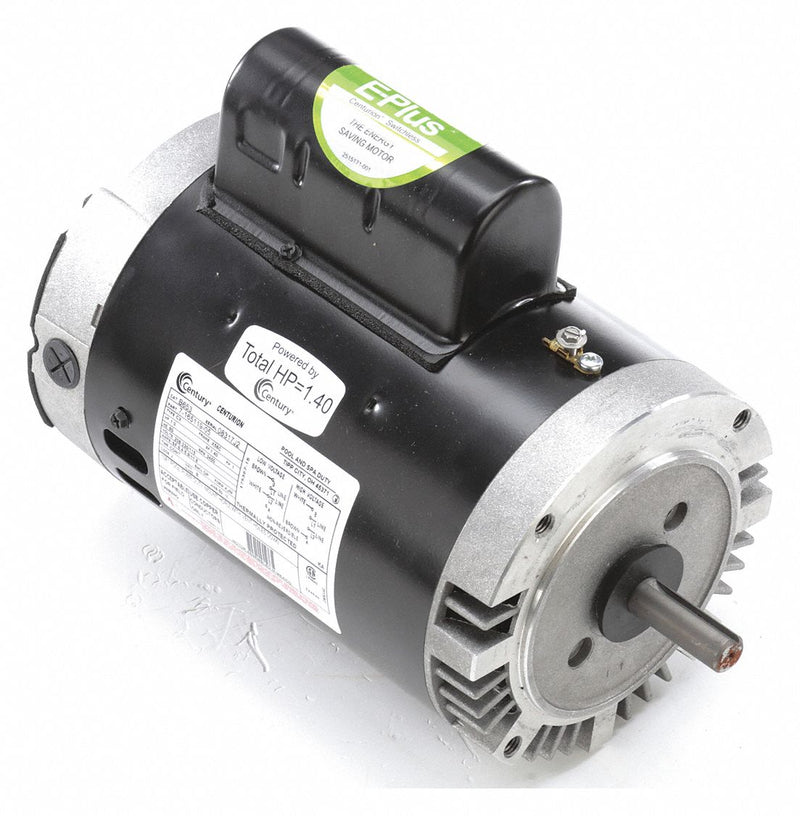 Century 1 HP Pool and Spa Pump Motor, Permanent Split Capacitor, 115/208-230V, 56C Frame - B653