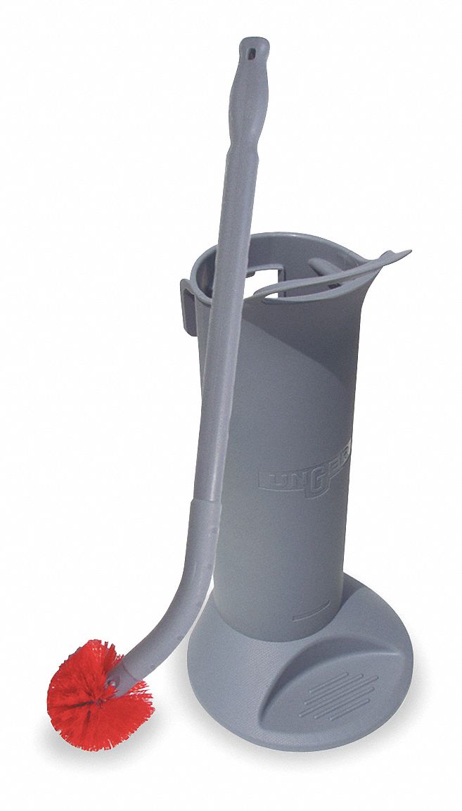 Unger 26"L Nylon Long Handle Toilet Brush with Caddy, Gray - BBWHR