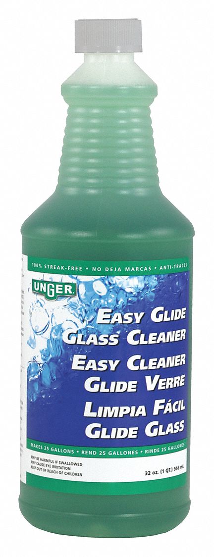Unger Glass Cleaner, 1 qt Cleaner Container Size, Hard Nonporous Surfaces Chemicals For Use On - FR110