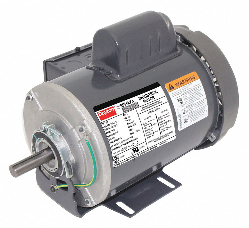 Dayton 3/4 HP, General Purpose Motor, Capacitor-Start, 3450 Nameplate RPM, 115/230 Voltage, 56 Frame - 5PHA7A