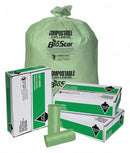 Tough Guy Compostable Trash Bag, 33 gal., Compostable Material, Coreless Roll, Green, PK 100 - 5PHW9