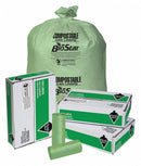 Tough Guy Compostable Trash Bag, 45 gal., Compostable Material, Coreless Roll, Green, PK 100 - 5PHX0