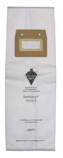 Tough Guy Vacuum Bag, Cloth, 3-Ply, Standard Bag Filtration Type, For Vacuum Type Upright Vacuum - 5RAF0