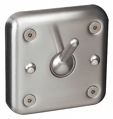 Acorn Clothes Hook Panel with 1 Hook, Stainless Steel, Height (In.) 4 1/4 in, Width (In.) 4 1/4 in - 1830