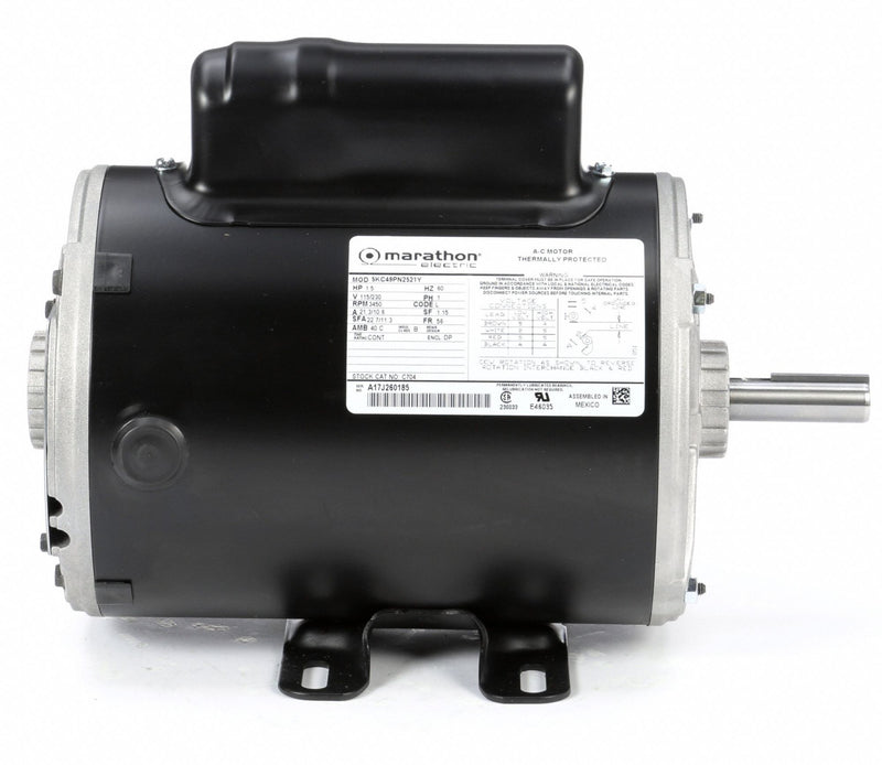 Marathon Motors 1 1/2 HP Commercial Duty Air Compressor Motor,Capacitor-Start,3450 Nameplate RPM,115/230 Voltage - 5KC49PN2521Y