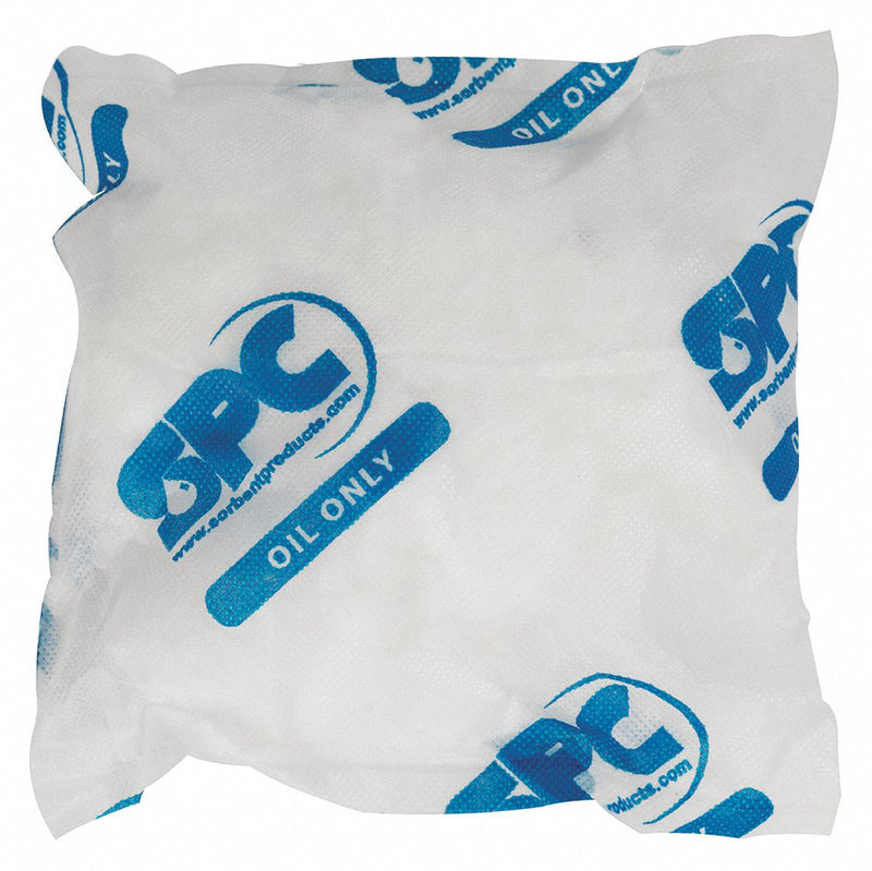 Brady Absorbent Pillow, Oil-Based Liquids, 15.4 gal, 9 in x 9 in, Polypropylene - OIL99