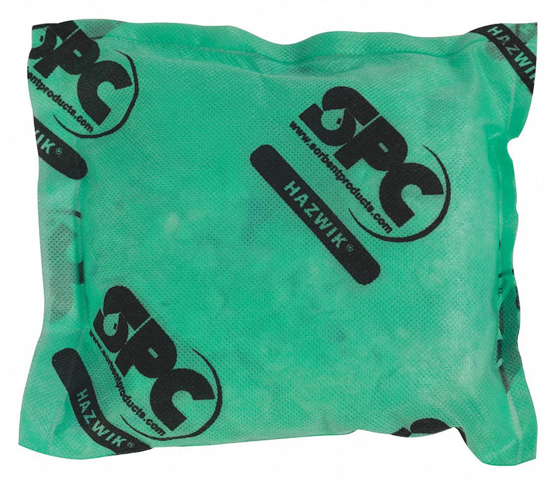 Brady Absorbent Pillow, Chemical, Hazmat, 15.4 gal, 9 in x 9 in, Polypropylene - HAZ99