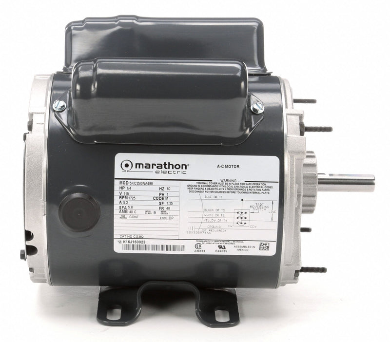 Marathon Motors 1/4 HP Instant Reverse Motor,Capacitor-Start,1725 Nameplate RPM,115 Voltage,Frame 48 - 5KC35GNA488