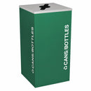 Tough Guy 24 gal Square Recycling Can, Metal, Green - 5UJC4