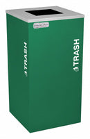 Tough Guy 24 gal Square Trash Can, Metal, Green - 5UJD2