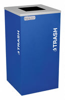 Tough Guy 24 gal Square Trash Can, Metal, Blue - 5UJD4