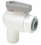 Liquifit Ball Valve, Polypropylene, Angle, 2-Piece, Pipe Size 1/2 in, Tube Size 1/4 in - LFPP4VME8