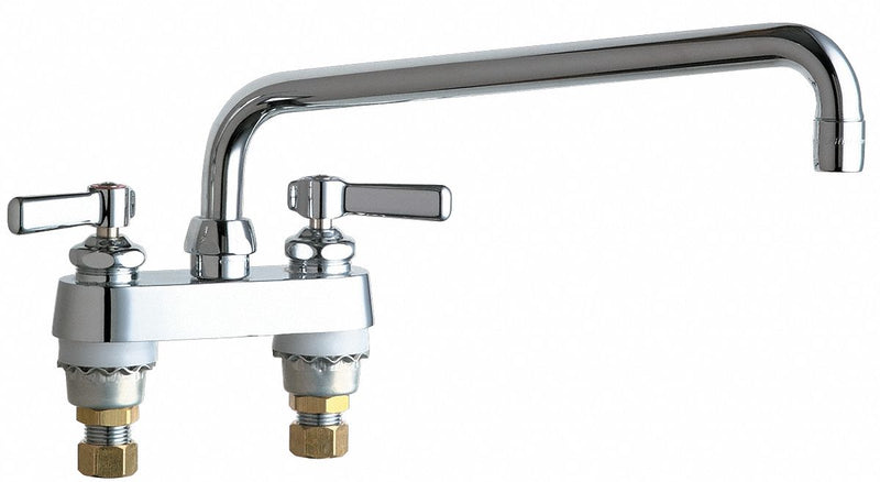 Chicago Faucets Chrome, Low Arc, Kitchen Sink Faucet, Manual Faucet Activation, 2.20 gpm - 895-L12ABCP