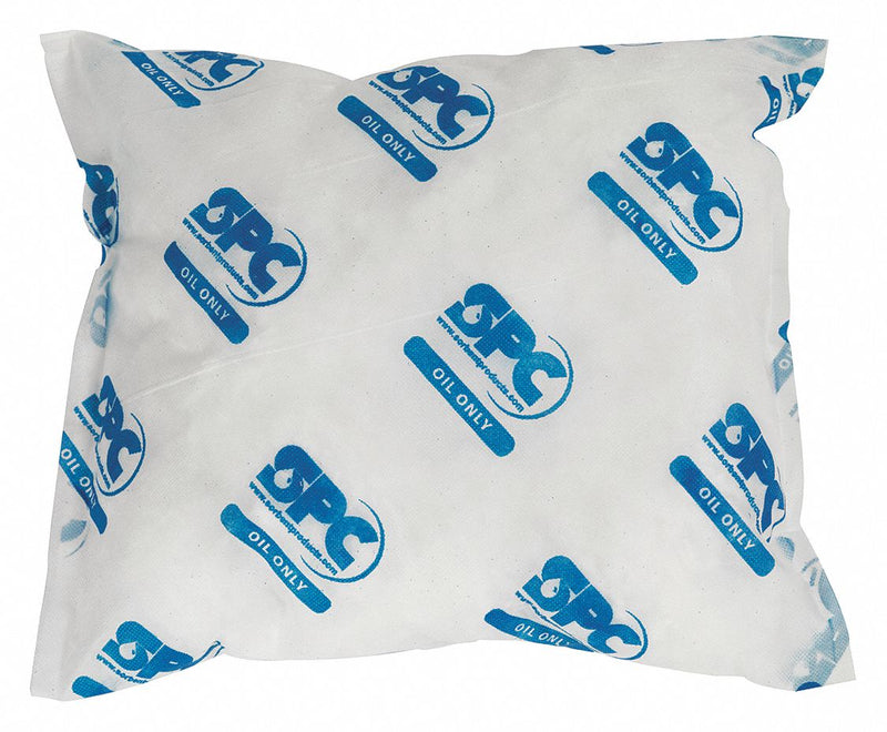 Brady Absorbent Pillow, Oil-Based Liquids, 28 gal, 18 in x 18 in, Polypropylene - OIL1818