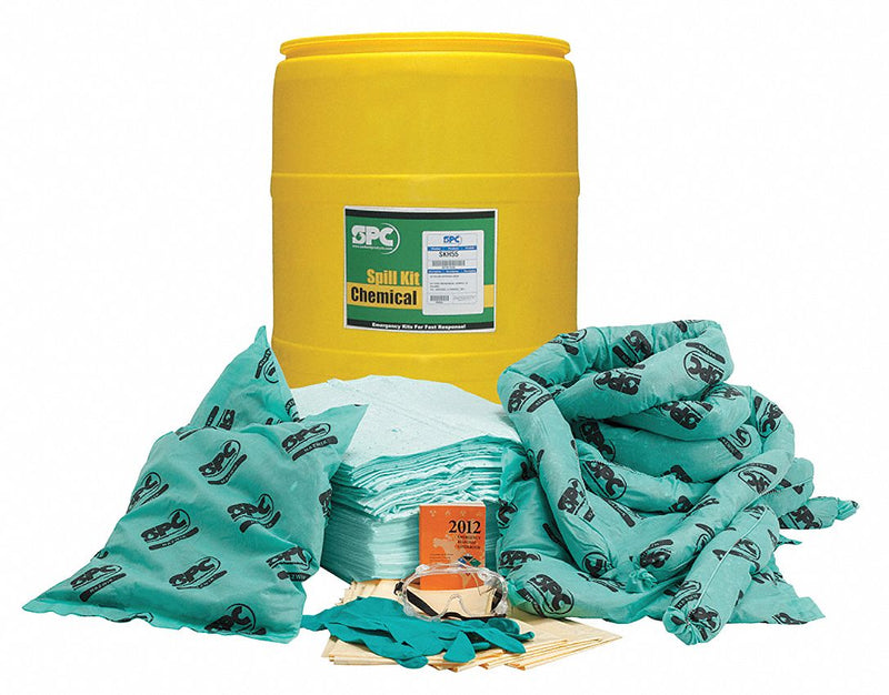 Brady Spill Kit/Station, Drum, Chemical, Hazmat, 37 gal - SKH-55